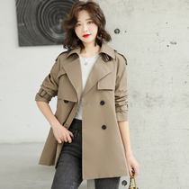 Trench coat womens long model 2021 autumn new womens fashion short coat temperament small spring and autumn coat