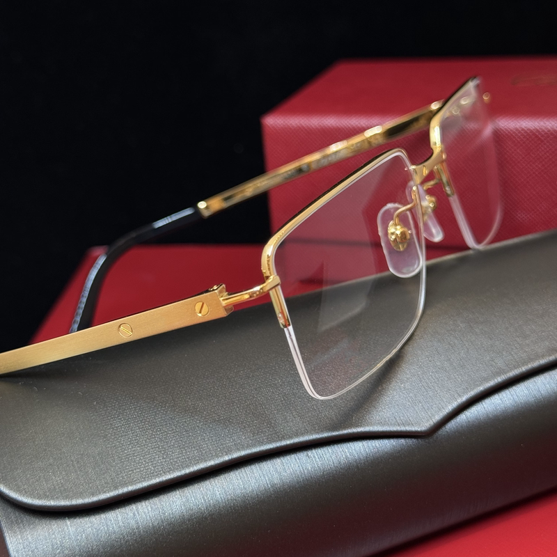 New Kajia Glasses Frame Ultra-Light Pure Titanium Ct0554 Business Half-Frame for Men with Large Faces 18K Gold Artistic Eyeglass Frame for Women