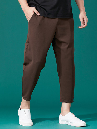 空气层透气九分裤男春夏季薄款宽松加肥加大码小脚休闲萝卜哈伦裤