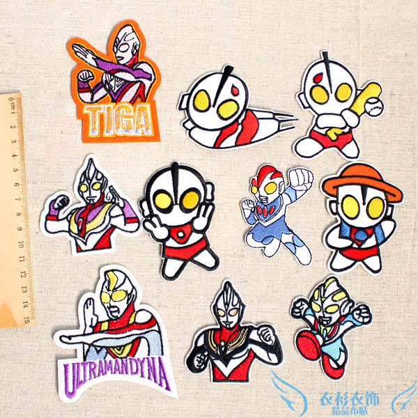 Anime cartoon characters Classic animated film Ultraman cloth stickers hole stickers chapter flowers can be sewn and hot children's clothes stickers