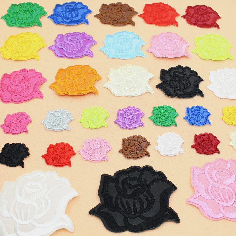 10-piece cartoon rose cloth paste hole paste stamp flower tablecloth sofa hole paste smoke hole paste embroidery mending cloth paste