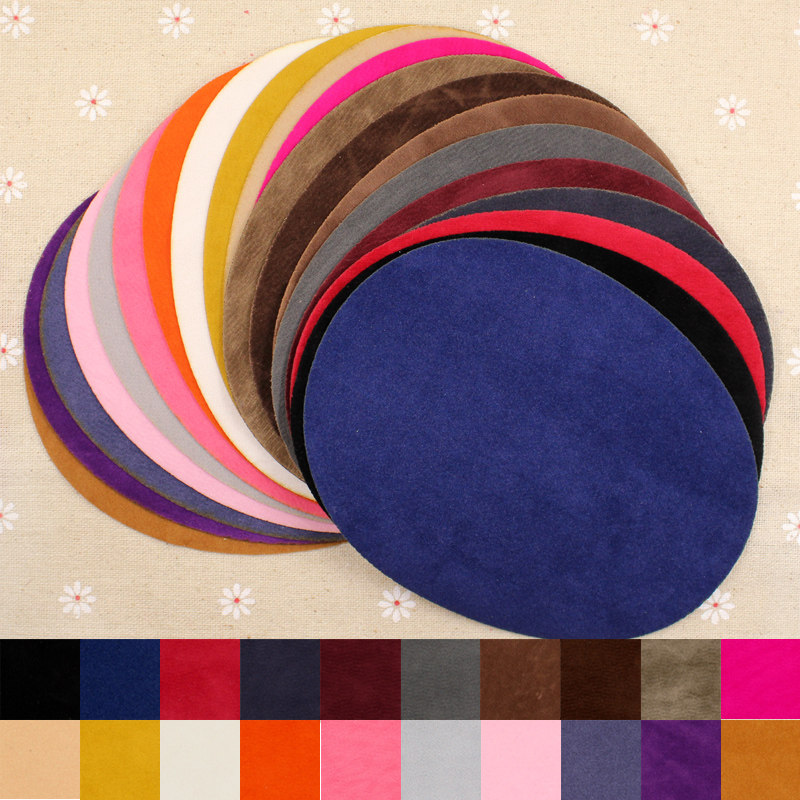 Elliptical adhesive ironing Flocking suede Elbow patch Sleeve patch Knee pants Sweater patch patch decal 20 colors