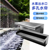 Stainless Steel Waterfall Water Outlet Villa garden Water Curtain Water curtain Flow Watershed Courtyard View Waterscape Wall Decoration Sink