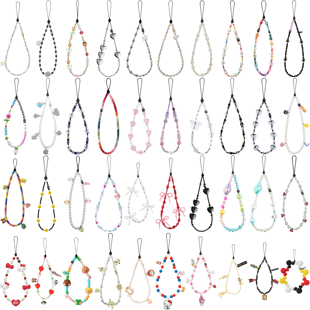 CASEジョイント新しいシルバーとホワイトパールビーズチェーン携帯電話ストラップストラップバッグペンダントリストペンダント女性モデル