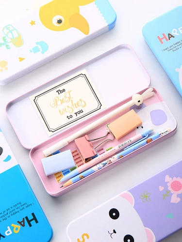 Универсальный вместительный и большой двухэтажный мультяшный пенал для школьников для детского сада для мальчиков и девочек