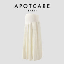 French APOTCARE maternity wear summer new French high-waisted slimming ice silk pleated mid-length skirt