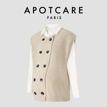 French APOTCARE maternity wear autumn and winter design fashion simple shirt elegant temperament vest suit