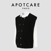 France APOTCARE maternity wear autumn and winter elegant temperament design shirt simple fashionable vest suit