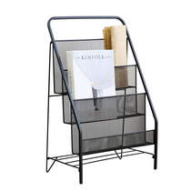 Nordic magazine rack multi-layer bookshelf floor-standing simple iron office folding childrens multi-functional display small shelf