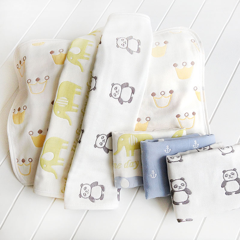 Full cotton cotton cloth pillow towel 1 Mushroom Panda Crown Boat Anchor Baby Suck Sweat Pillow Towel Pure Cotton 5 Floors 6-layer-Taobao