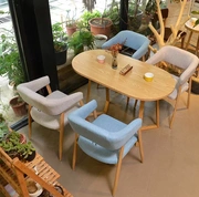 Kết hợp đồ nội thất đơn giản thời trang tráng miệng cửa hàng ghế sắt rèn văn phòng bán hàng cá tính bàn vuông thức ăn nhanh nhà hàng bàn ghế người lớn - FnB Furniture