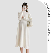French LOUIS OAKLEY French maternity wear autumn and winter fashionable half-high collar slim slim large size sweater