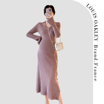 French LOUIS OAKLEY French maternity wear spring and autumn fashionable hot mom slimming V-neck sweater for women