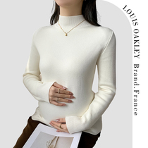 French LOUIS OAKLEY French maternity wear spring and autumn new sweet plus velvet thickening large size versatile bottoming shirt