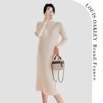 French LOUIS OAKLEY French maternity wear autumn and winter fashionable loose large size knitted bottoming dress for women