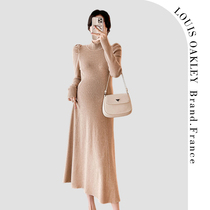 French LOUIS OAKLEY French maternity wear spring and autumn fashionable slim fit versatile bow sweater sweater