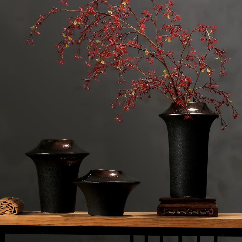 New Chinese ceramic vase soft decorations living room dining table TV cabinet creative ornaments home porch insert drying flower