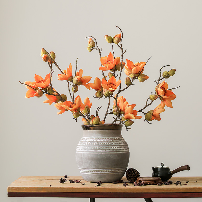 Wood Cotton Emulation Floral Bouquet Idea Home Silk Flower Arrangement Swing room TV cabinet Decorative Floral Fake Flower Furnishing