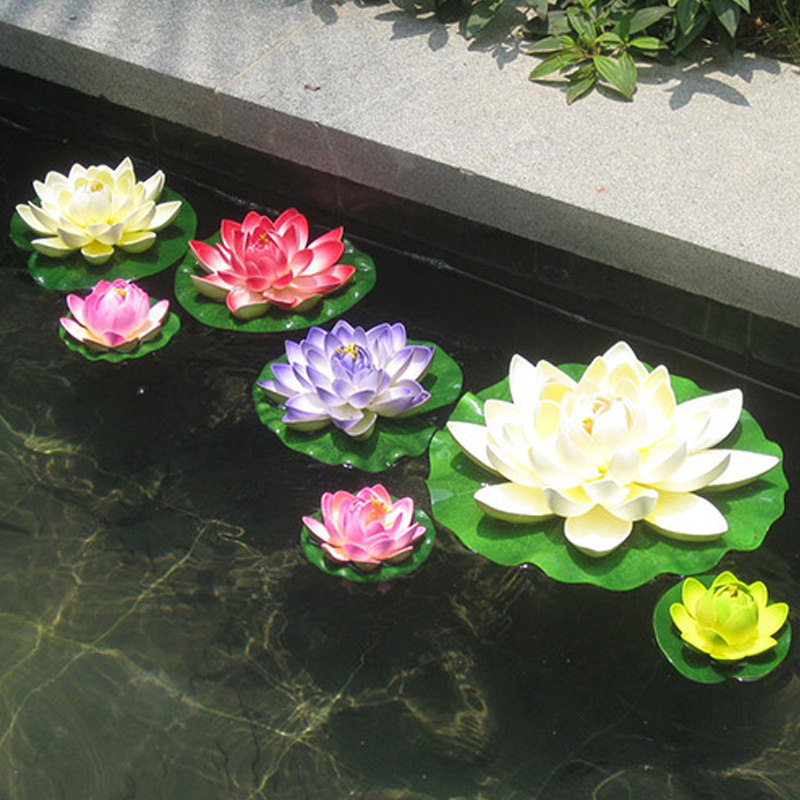 Large number of emulated lotus flower water Drift with lotus leaf plastic lotus emulation flower fake flower Buddha Hall dedicated to furnishing water pond