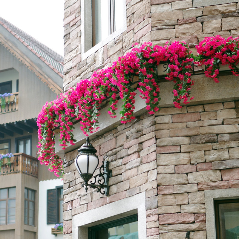 Purple Vines Century Simulation Flowers Vines Violet Plastic Fake Flowers Vines Green Planting Balcony Wall-mounted Flower Vine Piping Decoration Flowers