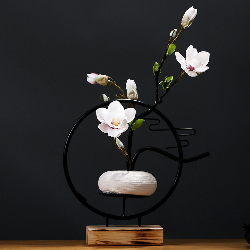 New Chinese Jade Orchid Pendulum-like Room Simulation Flower Suit Living Room Decoration Flower Art Indoor Tea Table Fake Flower Furnishing