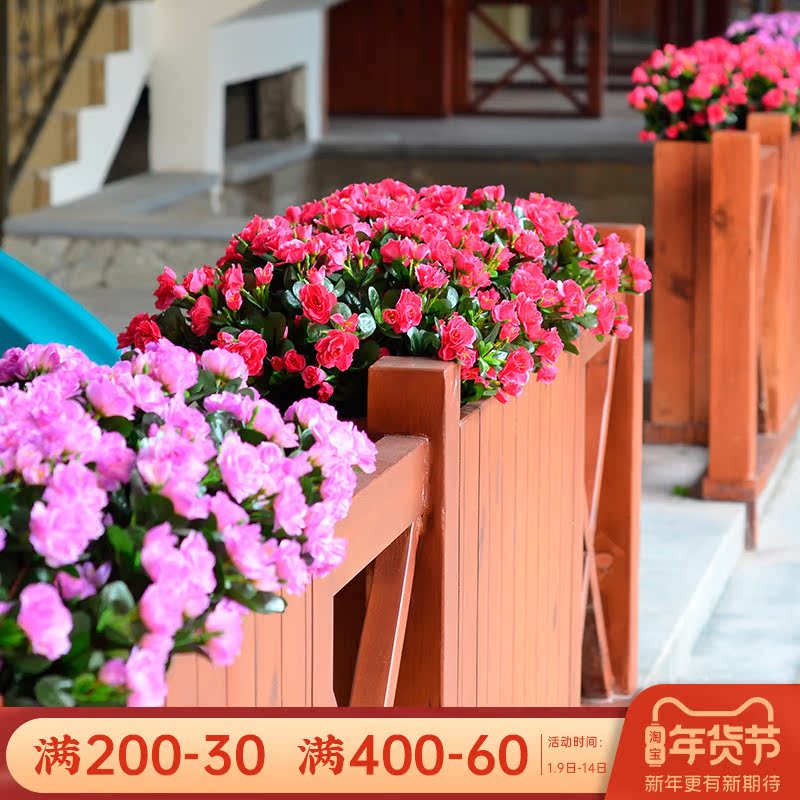 Wisteria century flower bed flower box flower arrangement material single simulation bouquet rhododendron artificial flower plastic decorative floral art