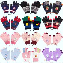 South Korea winghouse childrens wool gloves five-finger gloves Childrens autumn and winter gloves touch screen gloves
