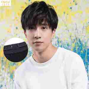 男士头顶补发前额假发片真发发顶补发遮白发补