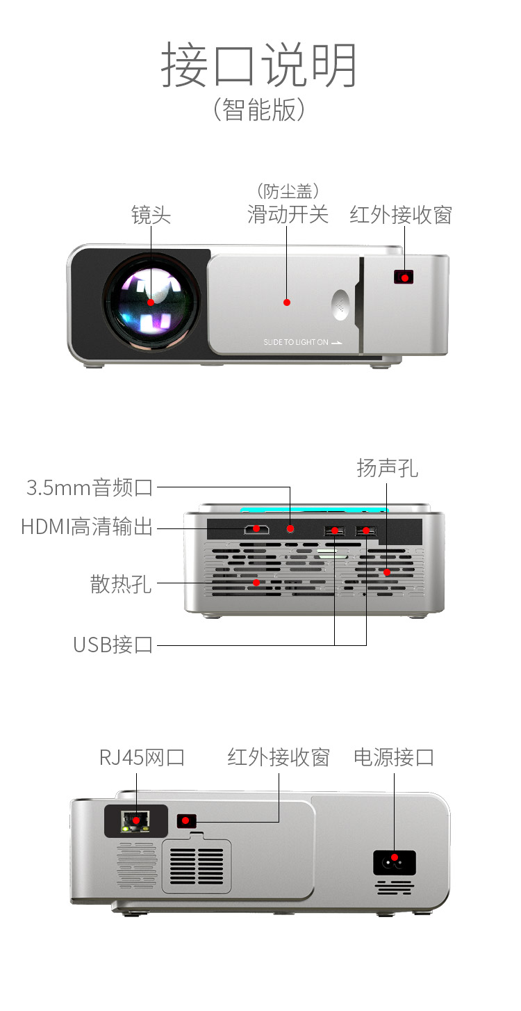 Máy đo ánh sáng S3 micro điện thoại di động máy chiếu tại nhà văn phòng di động Mạng không dây Android máy chiếu thông minh HD 1080p máy chiếu không màn hình TV rạp hát tại nhà 2018 mới