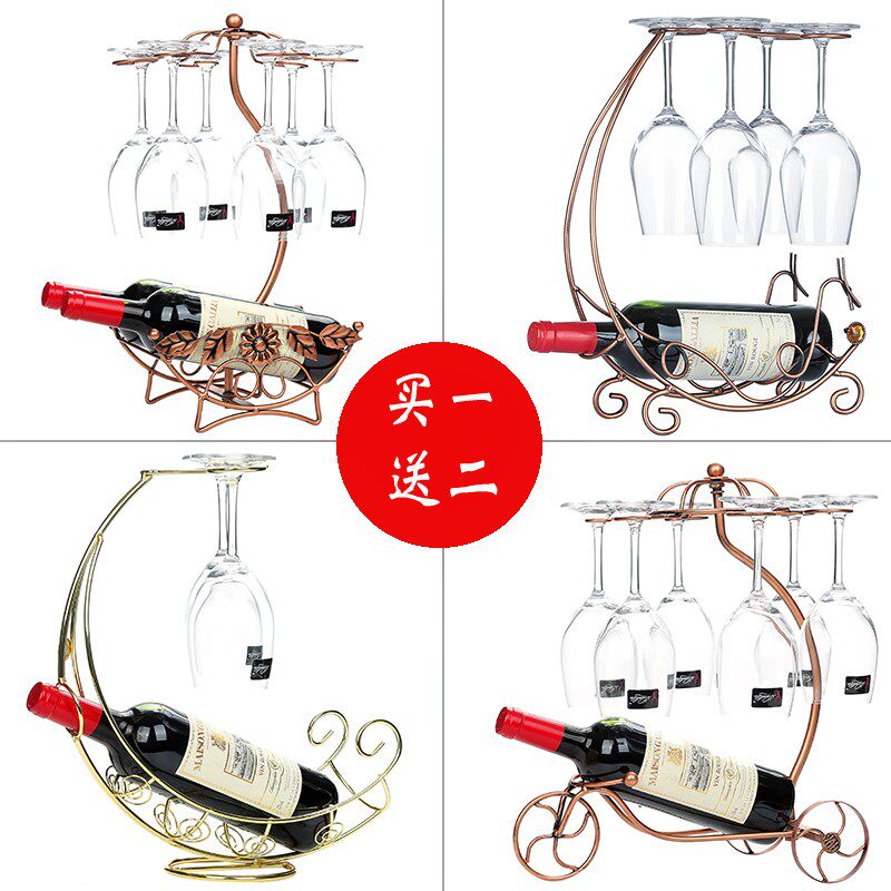 European-style hanging red wine ornaments hanging upside down shelf living room hanging wine rack goblet set cup holder