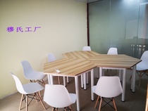 Customized free splicing Workbench desk art painting table reading table hexagonal table and chair discussion table opposite sex