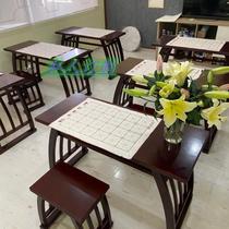 Elm calligraphy table brush calligraphy and painting solid wood Chinese learning table calligraphy and painting table tutorial class Chinese saddle table antique saddle table