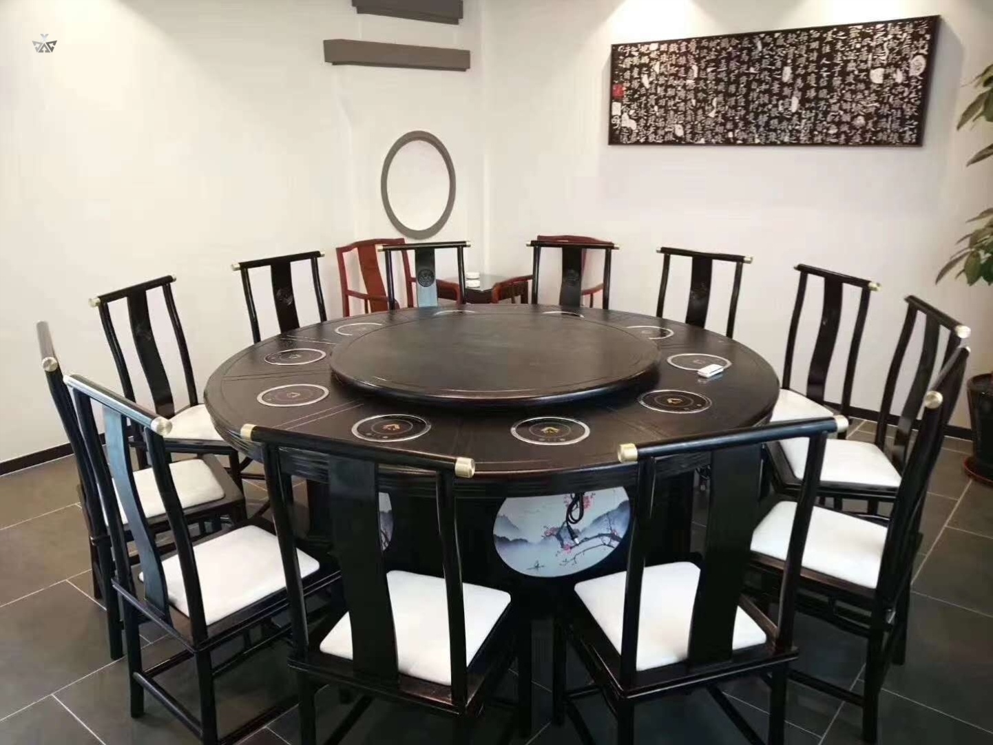 Light luxury high-end banquet table dinner table and chair large roundtable commercial large roundtable hotel special tables and chairs New Chinese style