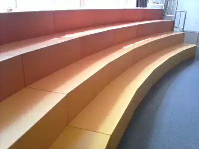 Chorus platform School classroom rehearsal stage solid wood movable folding three-layer photo stand solid wood steel frame command platform