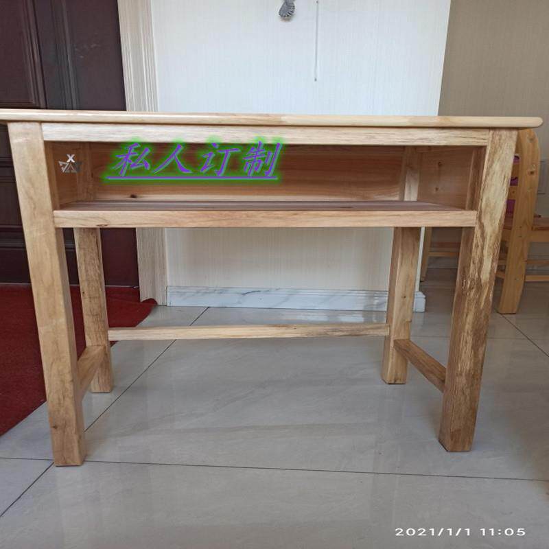 Single Double Desk Solid Wood Learning Writing Desk Desk Desk Home Primary School Students Environmental Wood Table Direct Marketing School