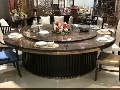 New Chinese reception room big round table hotel special table and chair electric dining table hot pot big round table hotel Electric dining table