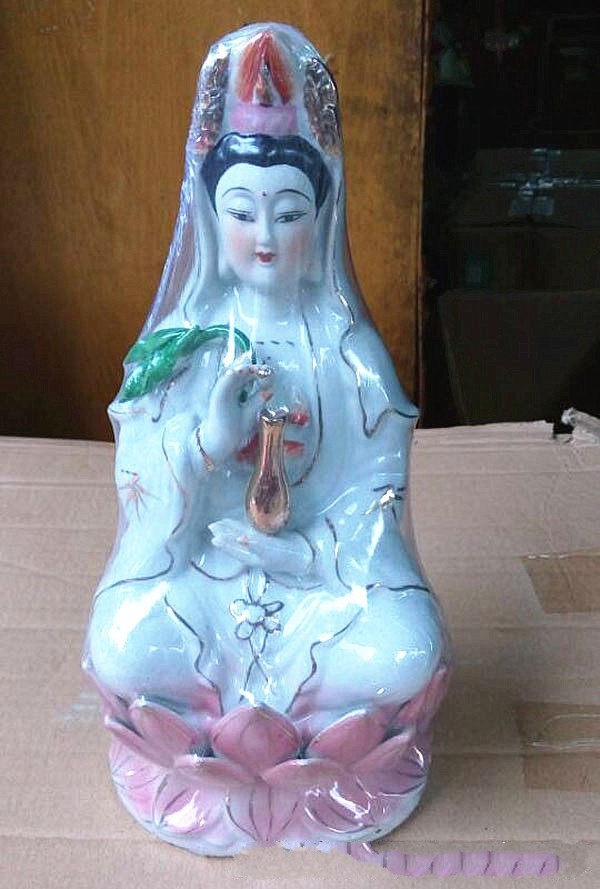 Sculpture Ceramic Painting 14 inch Audio Buddha Statue 35cm Dacious and pessimistic Bodhisattva for audio