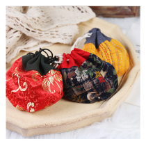 Ornament Jewelry Collection Bag Small Cloth Bag Nepal Ornament Ear Pendant Bracelet Retro National Wind Parquet Draw Rope Bag