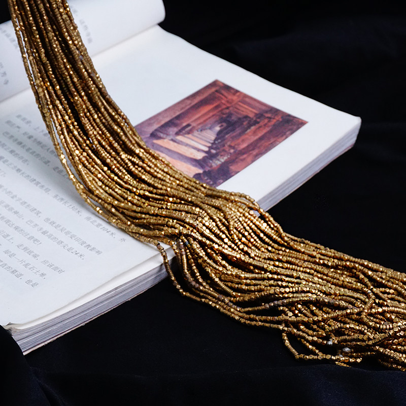 Nepal handmade brass necklace Literary retro multi-circle hand chain temperament cotton leprosy accessories loose beads copper beads