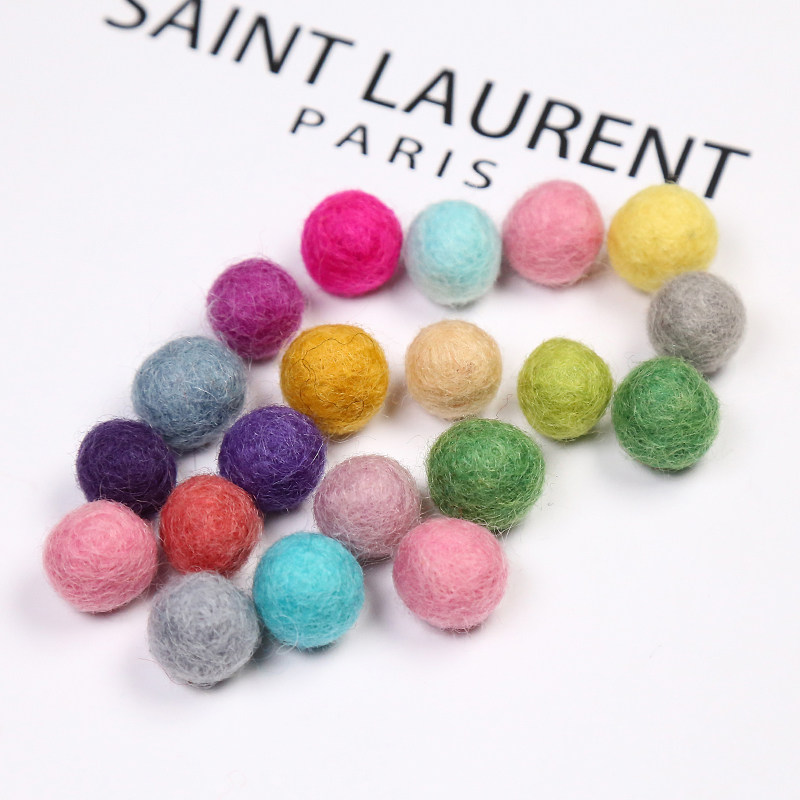 15mm new DIY hair ball ball wool felt ball ball wool felt earrings Girls hair ring hair ring Hair ornament eternal flower