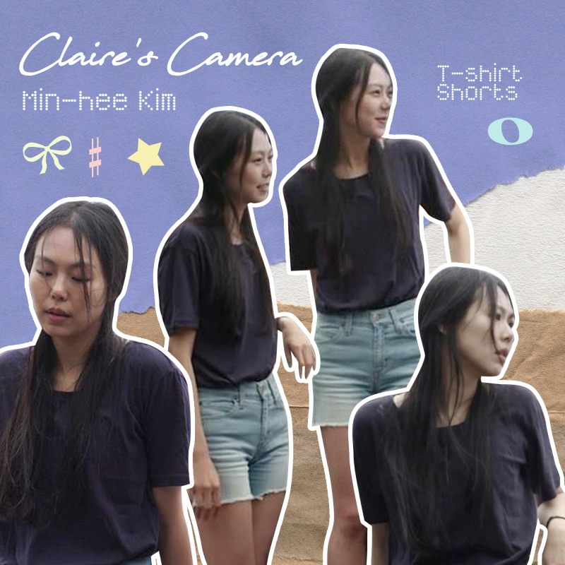 A Short-Sleeved Shirt That Provides Visual Cooling, Jin Min-Hee's Camera-Themed Loose T-Shirt and Denim Shorts for Summer