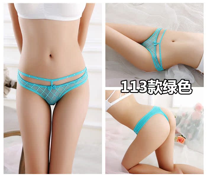 Sexy ladies thong lưới trong suốt sexy liền mạch cotton 裆 eo thấp đồ lót nữ tiếp xúc với hip hollow T quần