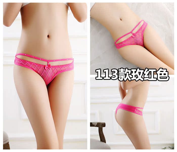 Sexy ladies thong lưới trong suốt sexy liền mạch cotton 裆 eo thấp đồ lót nữ tiếp xúc với hip hollow T quần