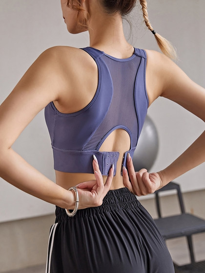 运动内衣女高强度跑步防震跑步一体式聚拢瑜伽服文胸外穿健身背心