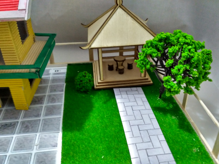 Sofa gỗ gazebo ghế xích đu đồ nội thất lắp ráp trang trí xây dựng hướng dẫn sử dụng bàn cát mô hình vật liệu cảnh - Trang trí nội thất phòng khách nhà cấp 4
