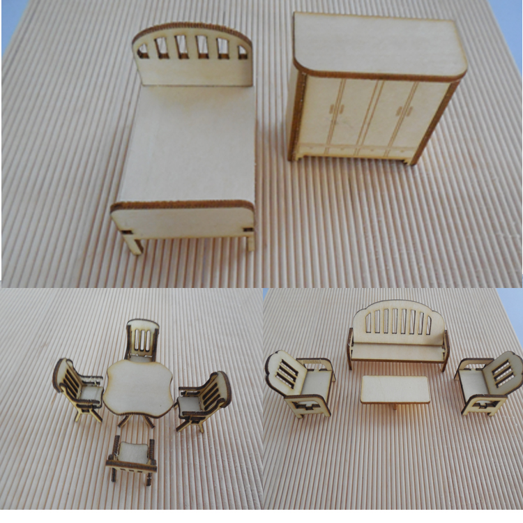 Sofa gỗ gazebo ghế xích đu đồ nội thất lắp ráp trang trí xây dựng hướng dẫn sử dụng bàn cát mô hình vật liệu cảnh - Trang trí nội thất phòng khách nhà cấp 4