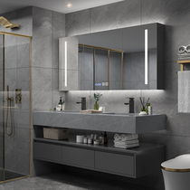 Rock Board Bath Room Cabinet Integrated Basin Washstand Toilet Wash Wash Washbasin Cabinet Combination Brief modern smart mirror cabinet