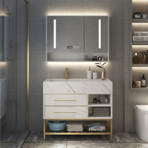 Rock Plate Integrated Bath Room Cabinet Combined Toilet Double Basin Wash face wash washstand basin minimalist modern smart mirror cabinet