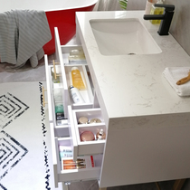 Nordic Light Lavish Bath Room Cabinet Ground Type Marble Washstand Toilet Wash Face Wash Wash Basin Cabinet Combined Feng Shui Mirror