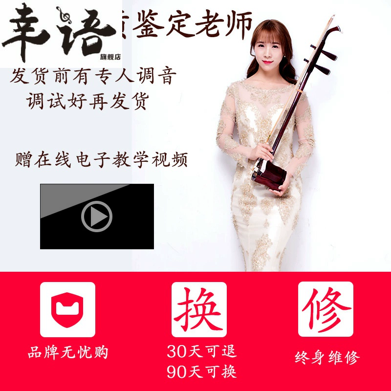 Nhạc cụ đàn nhị bằng gỗ gụ chính hãng kiểm tra biểu diễn chuyên nghiệp thực hành đoàn hát đàn nhị dành cho người lớn đàn piano tùy chọn hàng da đến - Nhạc cụ dân tộc